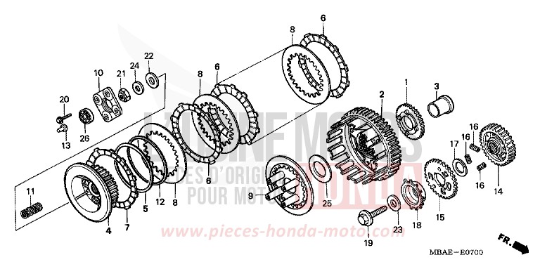 CLUTCH for Shadow Aero REARL SEDONA RED (R223B) from 2001